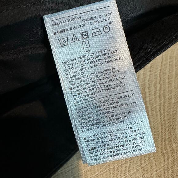 Banana Republic Tencel Linen Wide Leg Pant Black 12 Style 445928 - Picture 7 of 11